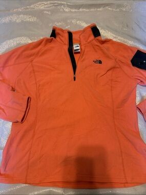 The North Face Coral Orange Quarter-Zip Fleece Pullover